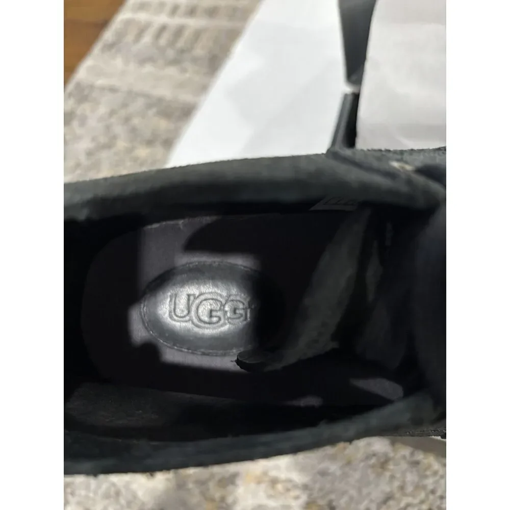 UGG AUSTRALIA NWOB BROMPTON CHUKKA BOOTS BLACK LEATHER 10